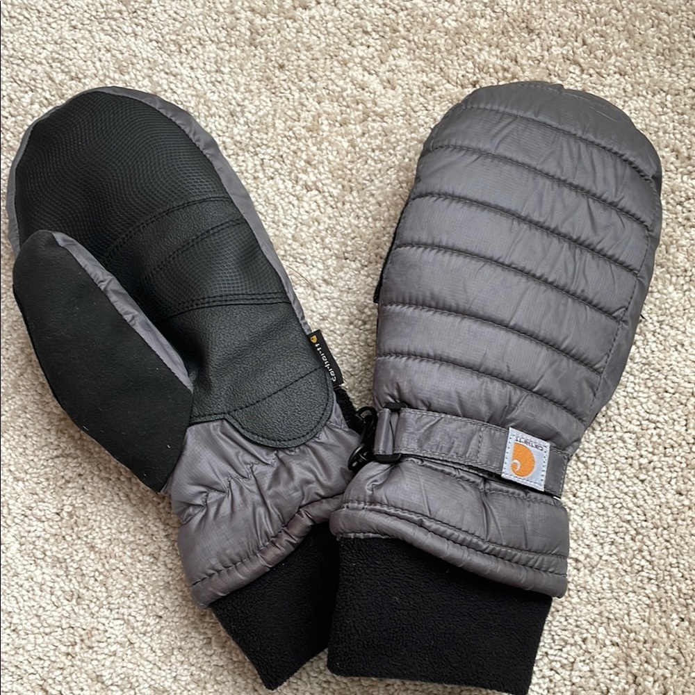 Carhartt Quilted Gray and Black Mittens